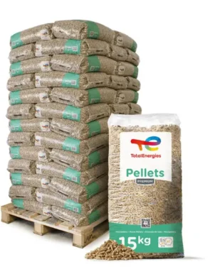 TotalEnergies Premium Holzpellets 15 kg x 65 Säcke, 975 kg Palette